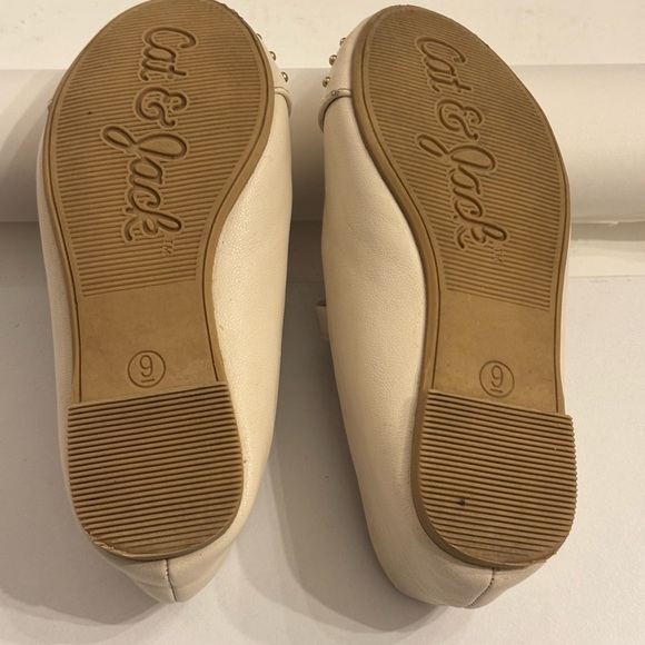 Girls Beige Mary Jane Studded Flats Size 9 - Picture 4 of 6